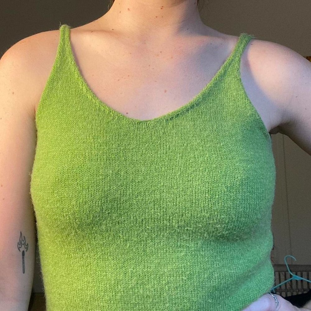 never fully dressed green knit midi dress